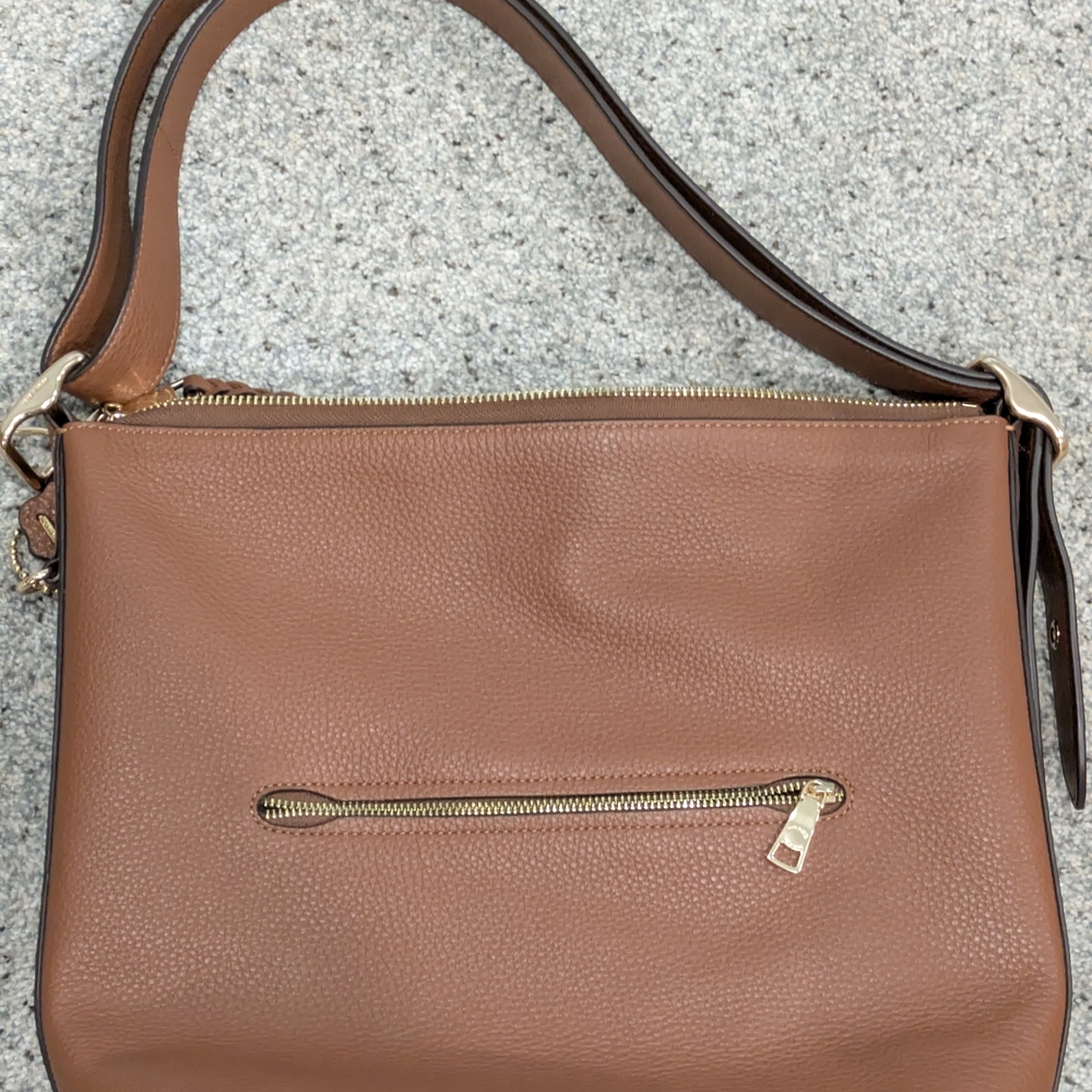 Coach "Val Duffle" Tan Leather Shoulder Bag